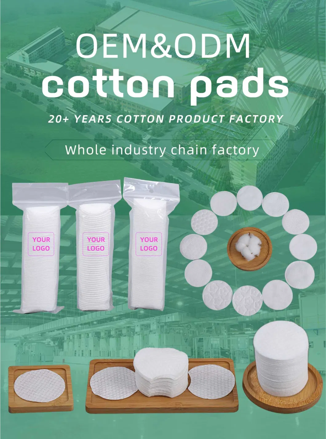 Eco Friendly Beauty Cotton Pads for Cosmetic Makeup Removing